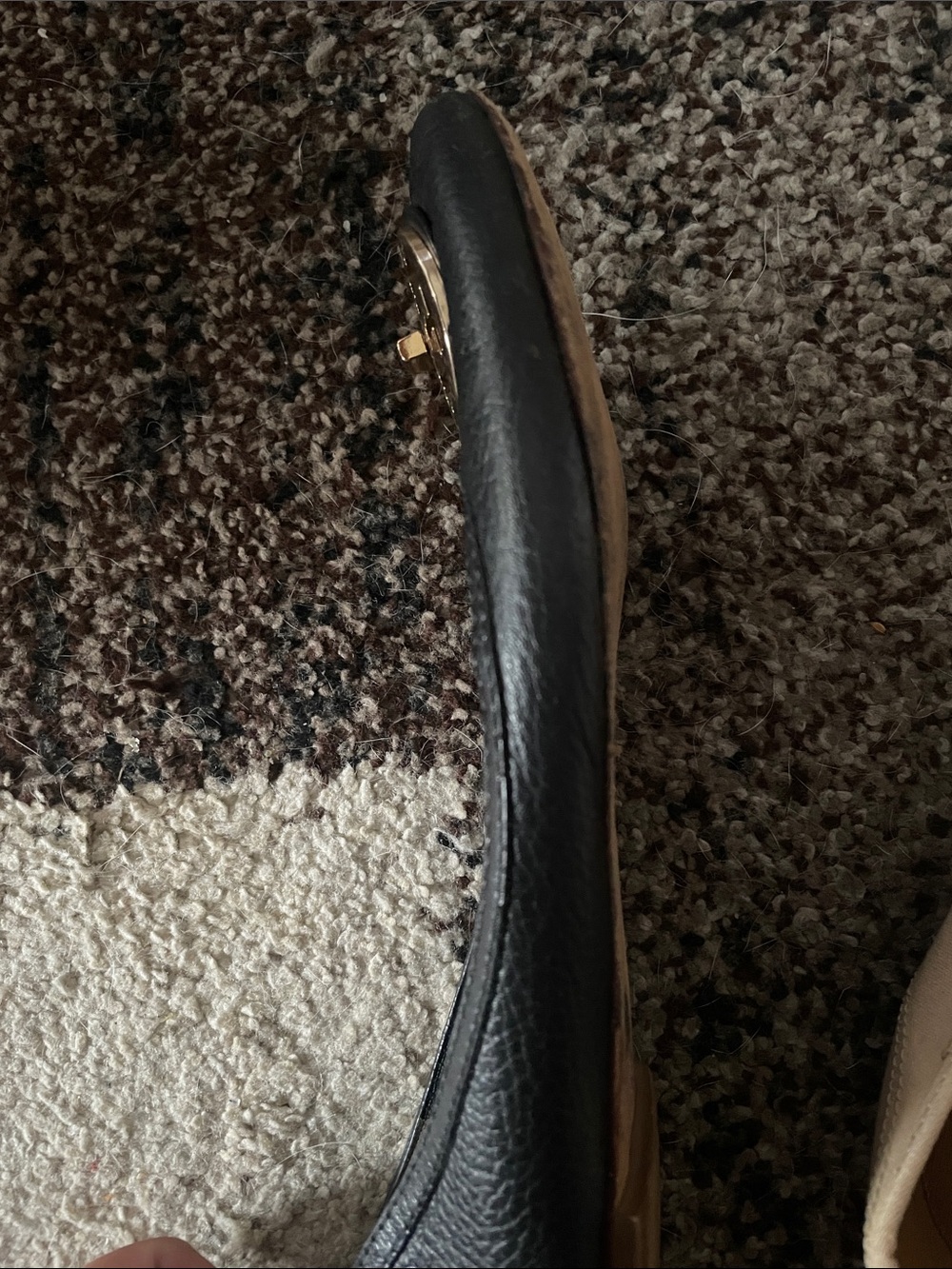 Women’s Tory Burch Black Leather Ballet Flats with Gold Hardware Size 11 - Picture 2 of 4
